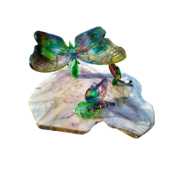 memory standaard 3 vlinders op houten schijf